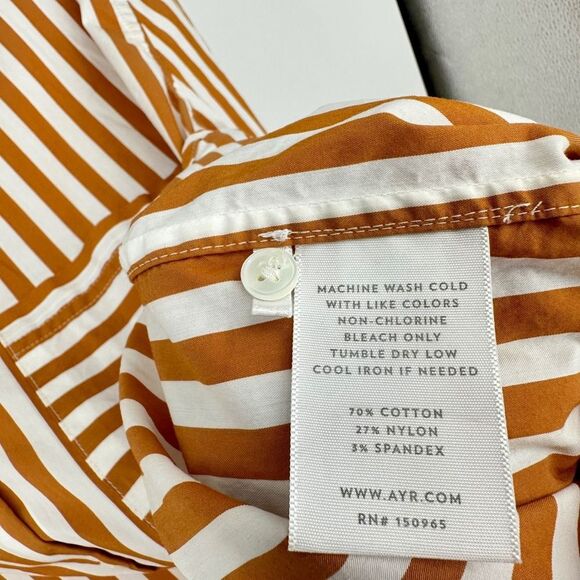 AYR top womens small the deep end button down shirt aperitif stripe oversized - Picture 6 of 10